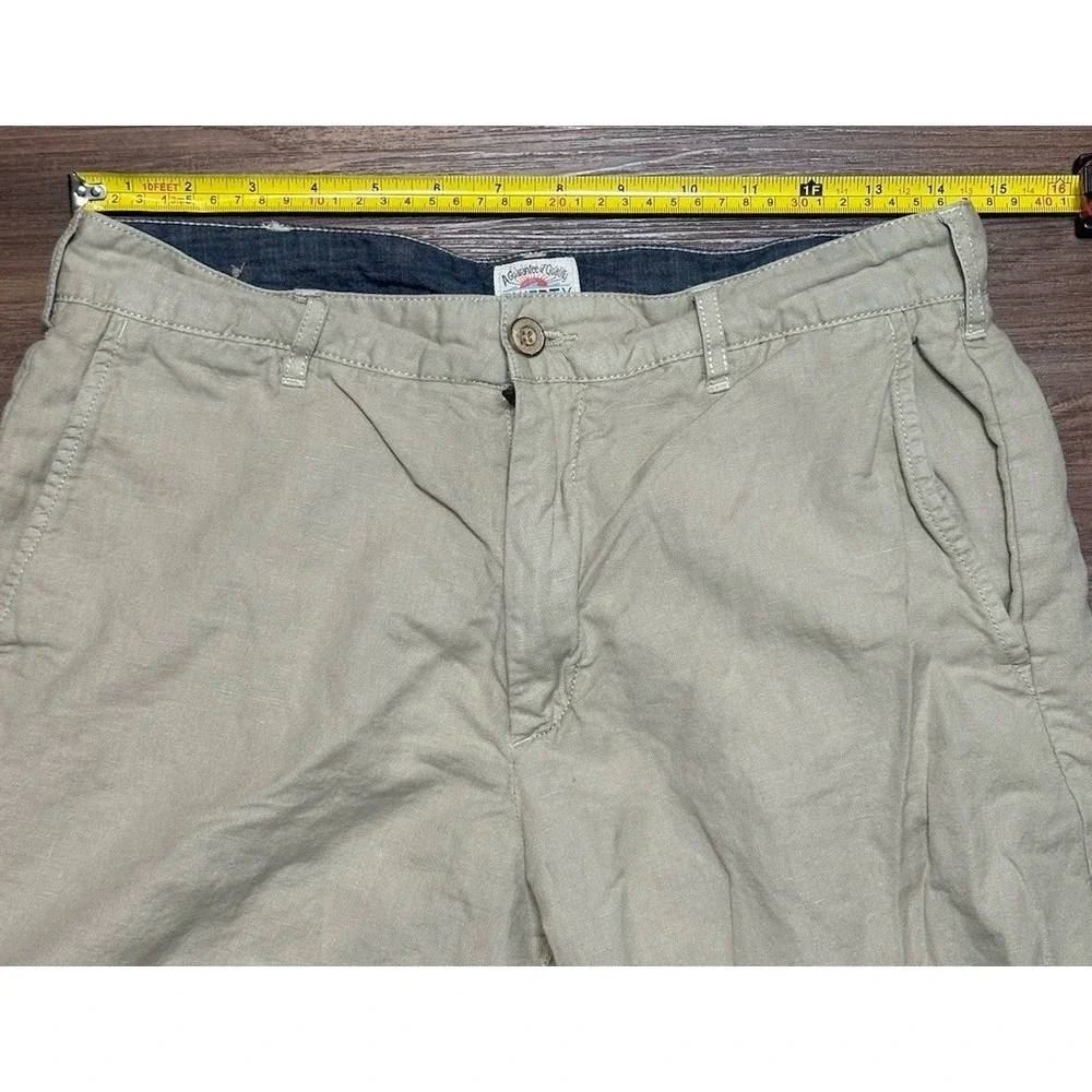 Faherty Relaxed Chino Khaki Everyday Summer Linen Blend Shorts Men's Sz 28